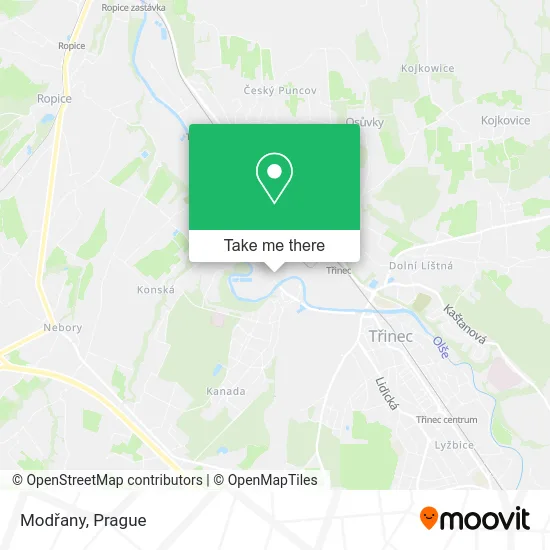 Карта Modřany