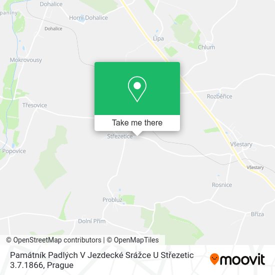 Památník Padlých V Jezdecké Srážce U Střezetic 3.7.1866 map