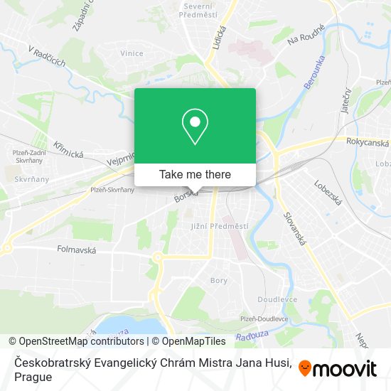 Českobratrský Evangelický Chrám Mistra Jana Husi map