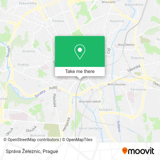 Карта Správa Železnic