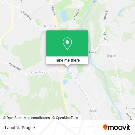 Labuťák map