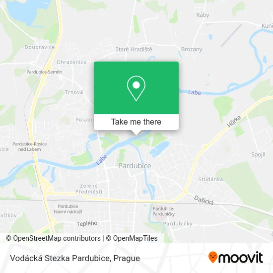 Карта Vodácká Stezka Pardubice