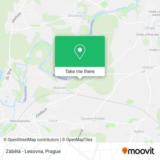Zábělá - Lesovna map
