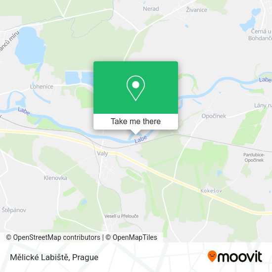 Mělické Labiště map