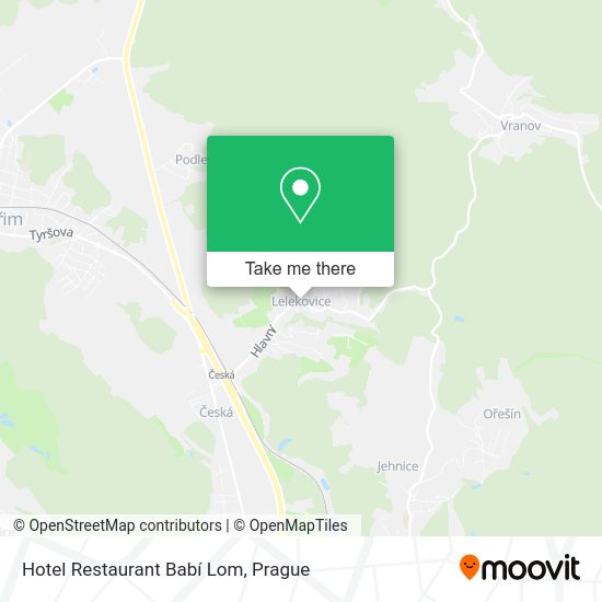 Hotel Restaurant Babí Lom map