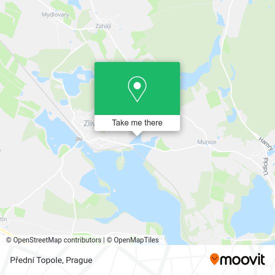 Přední Topole map