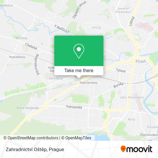 Zahradnictví Oštěp map