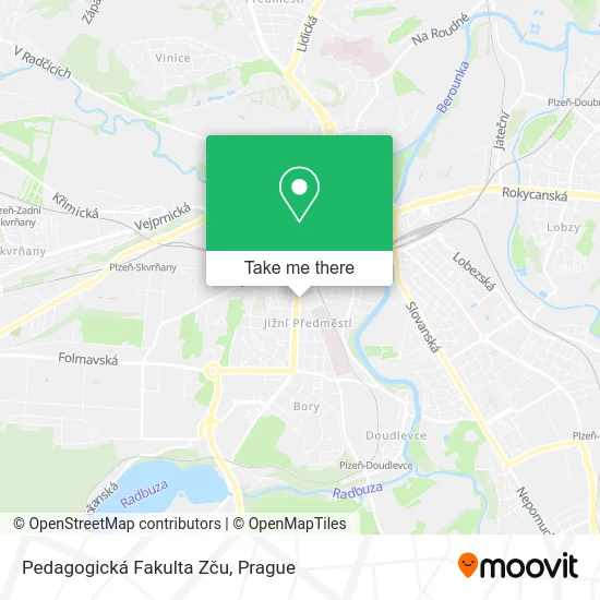 Карта Pedagogická Fakulta Zču