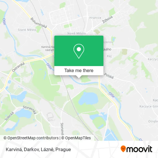 Карта Karviná, Darkov, Lázně