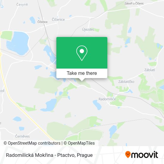 Radomilická Mokřina - Ptactvo map