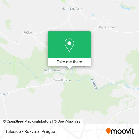 Карта Tulešice - Rokytná