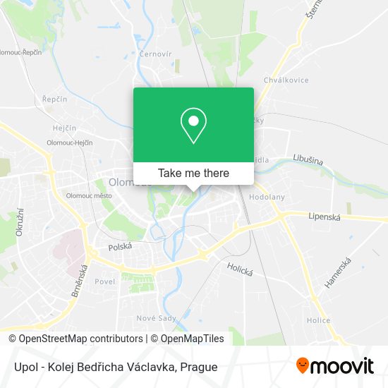 Upol - Kolej Bedřicha Václavka map