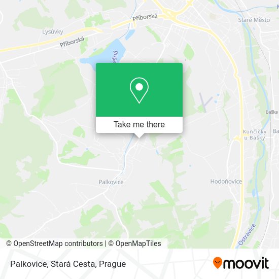 Карта Palkovice, Stará Cesta