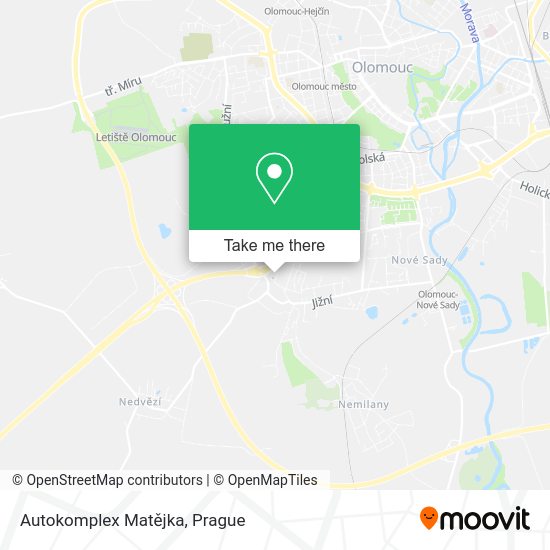 Autokomplex Matějka map