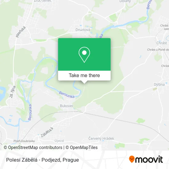 Карта Polesí Zábělá - Podjezd