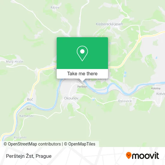 Карта Perštejn Žst