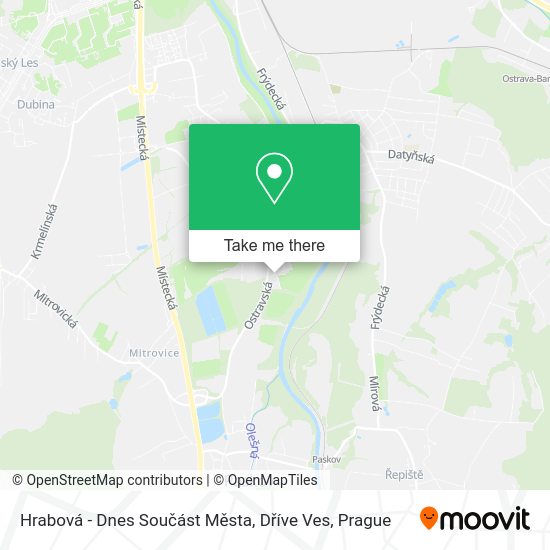 Hrabová - Dnes Součást Města, Dříve Ves map