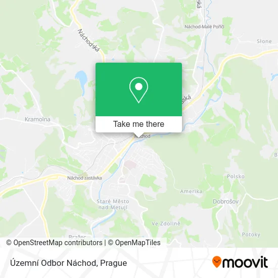 Карта Územní Odbor Náchod