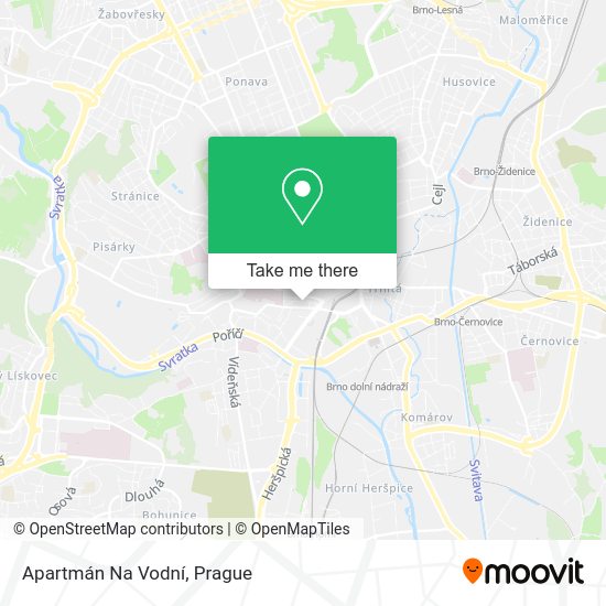 Apartmán Na Vodní map