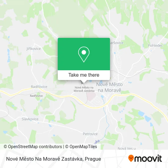 Карта Nové Město Na Moravě Zastávka