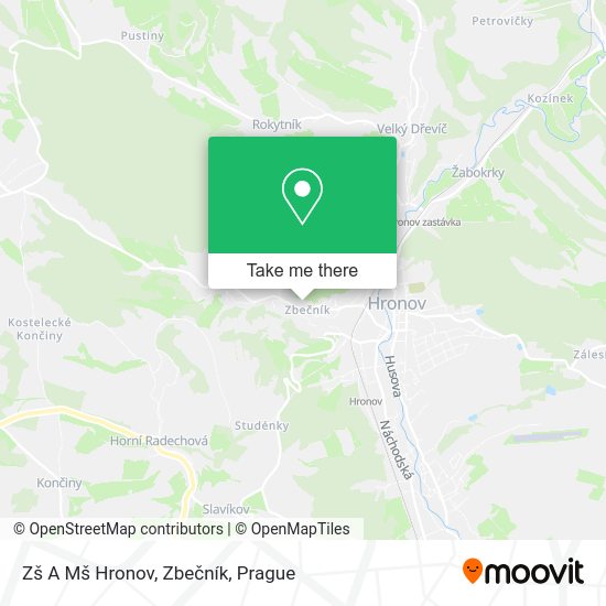 Карта Zš A Mš Hronov, Zbečník