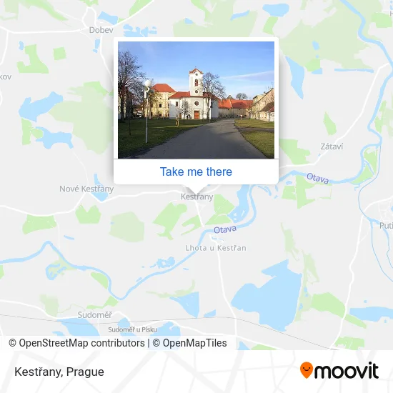 Карта Kestřany