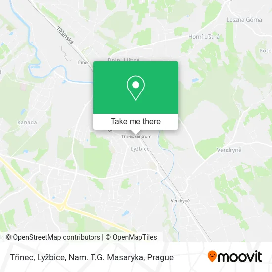 Карта Třinec, Lyžbice, Nam. T.G. Masaryka