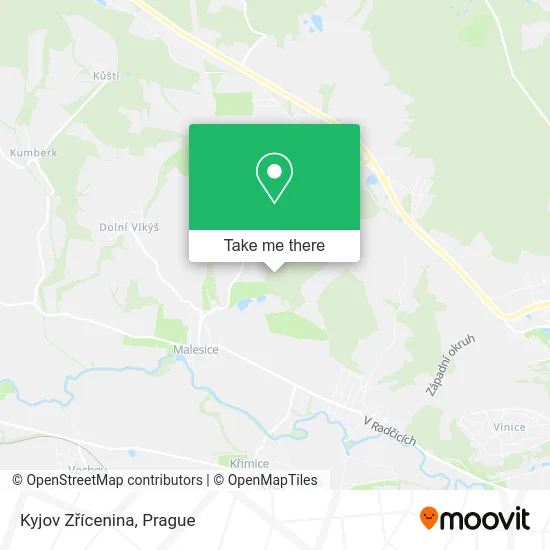 Kyjov Zřícenina map