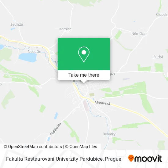 Fakulta Restaurování Univerzity Pardubice map