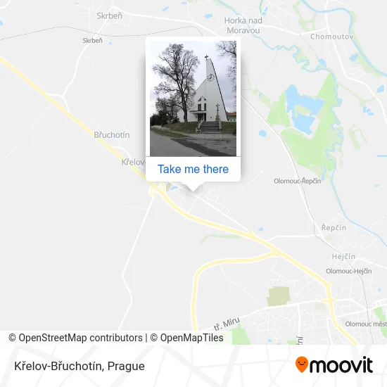 Křelov-Břuchotín map