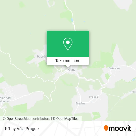 Křtiny Všz map