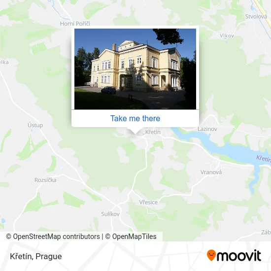 Křetín map