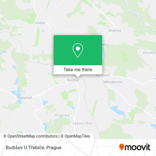 Budišov U Třebíče map