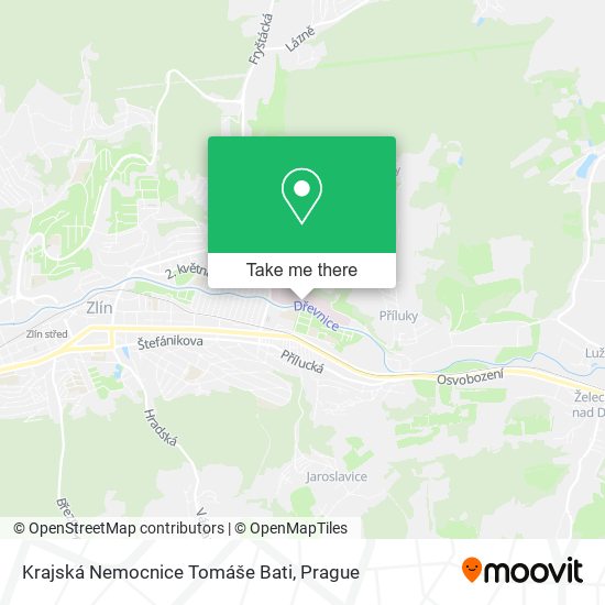 Карта Krajská Nemocnice Tomáše Bati
