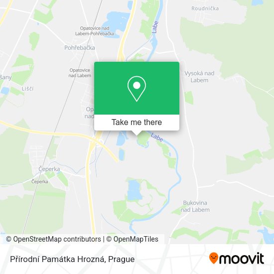 Přírodní Památka Hrozná map