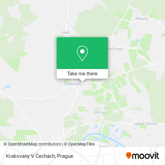 Krakovany V Čechách map