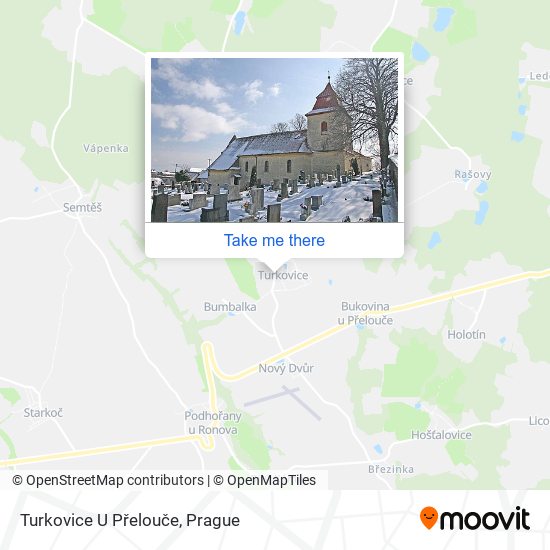 Turkovice U Přelouče map