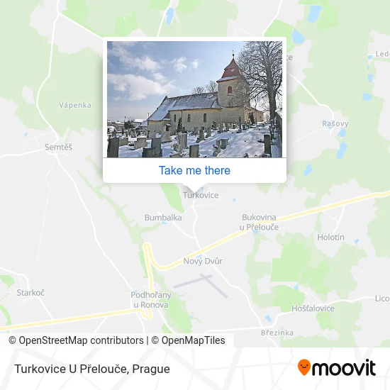 Карта Turkovice U Přelouče