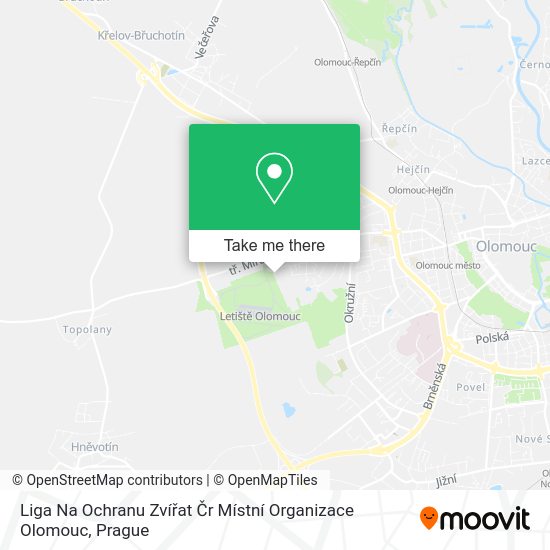 Liga Na Ochranu Zvířat Čr Místní Organizace Olomouc map