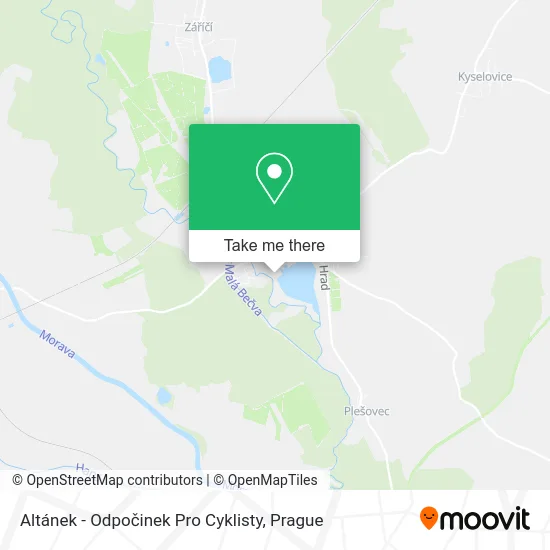 Карта Altánek - Odpočinek Pro Cyklisty