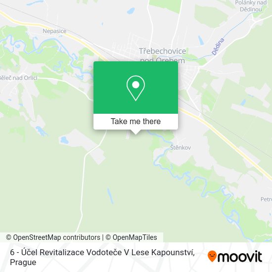 6 - Účel Revitalizace Vodoteče V Lese Kapounství map