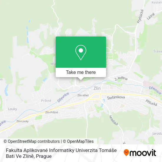 Fakulta Aplikované Informatiky Univerzita Tomáše Bati Ve Zlíně map