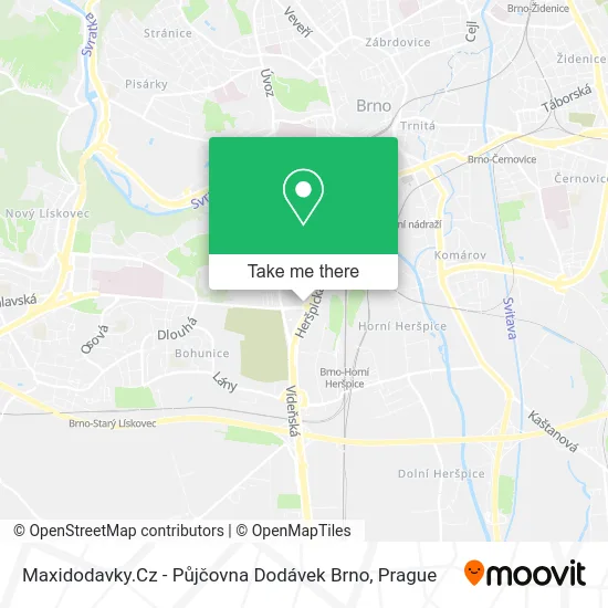 Карта Maxidodavky.Cz - Půjčovna Dodávek Brno