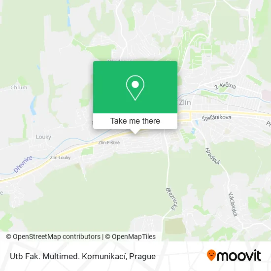 Карта Utb Fak. Multimed. Komunikací