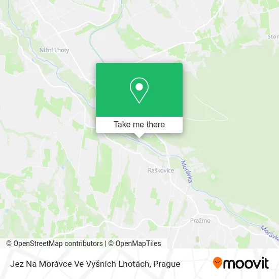 Карта Jez Na Morávce Ve Vyšních Lhotách
