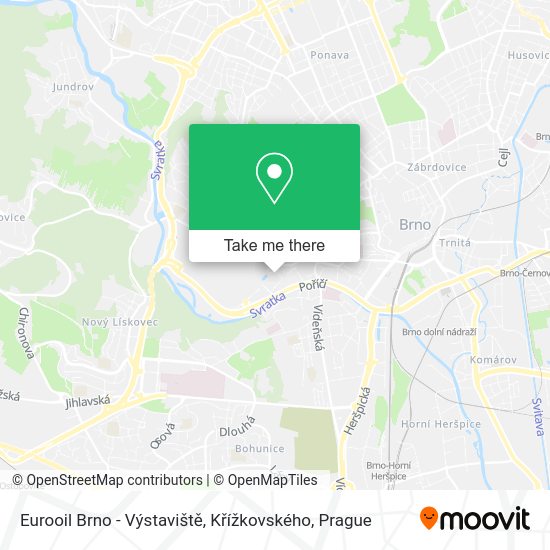 Eurooil Brno - Výstaviště, Křížkovského map