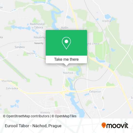 Eurooil Tábor - Náchod map