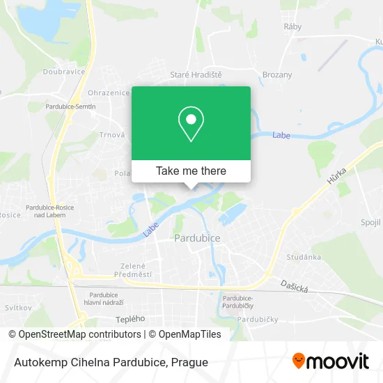 Карта Autokemp Cihelna Pardubice