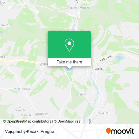 Карта Vejsplachy-Kačák