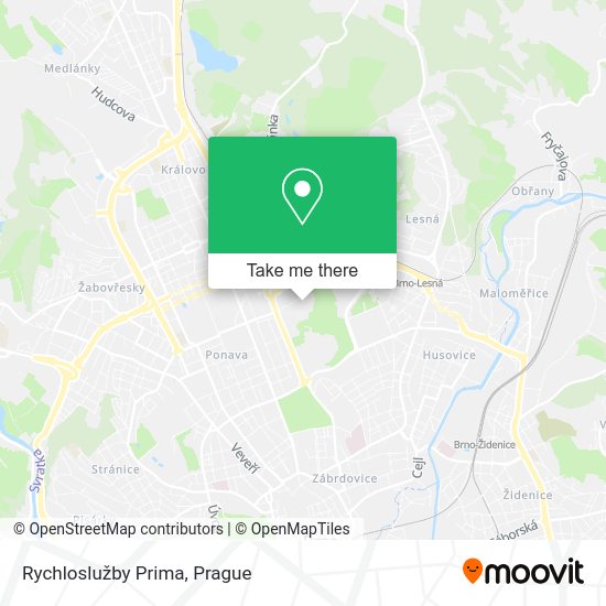 Rychloslužby Prima map